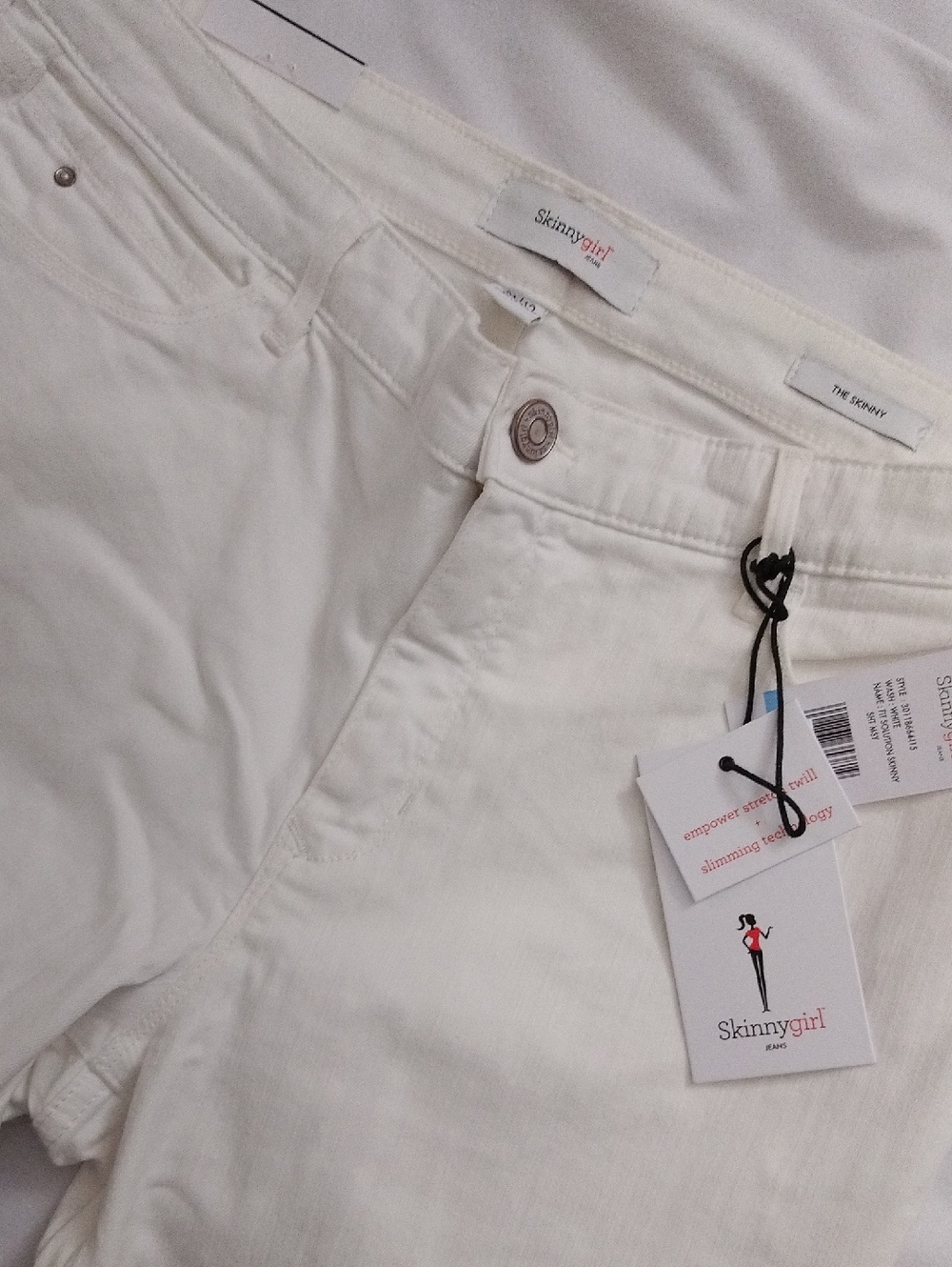 Skinnygirl The Skinny Fit Solution Denim Mid Rise Stretch White Women’s 32/12 - Picture 7 of 11